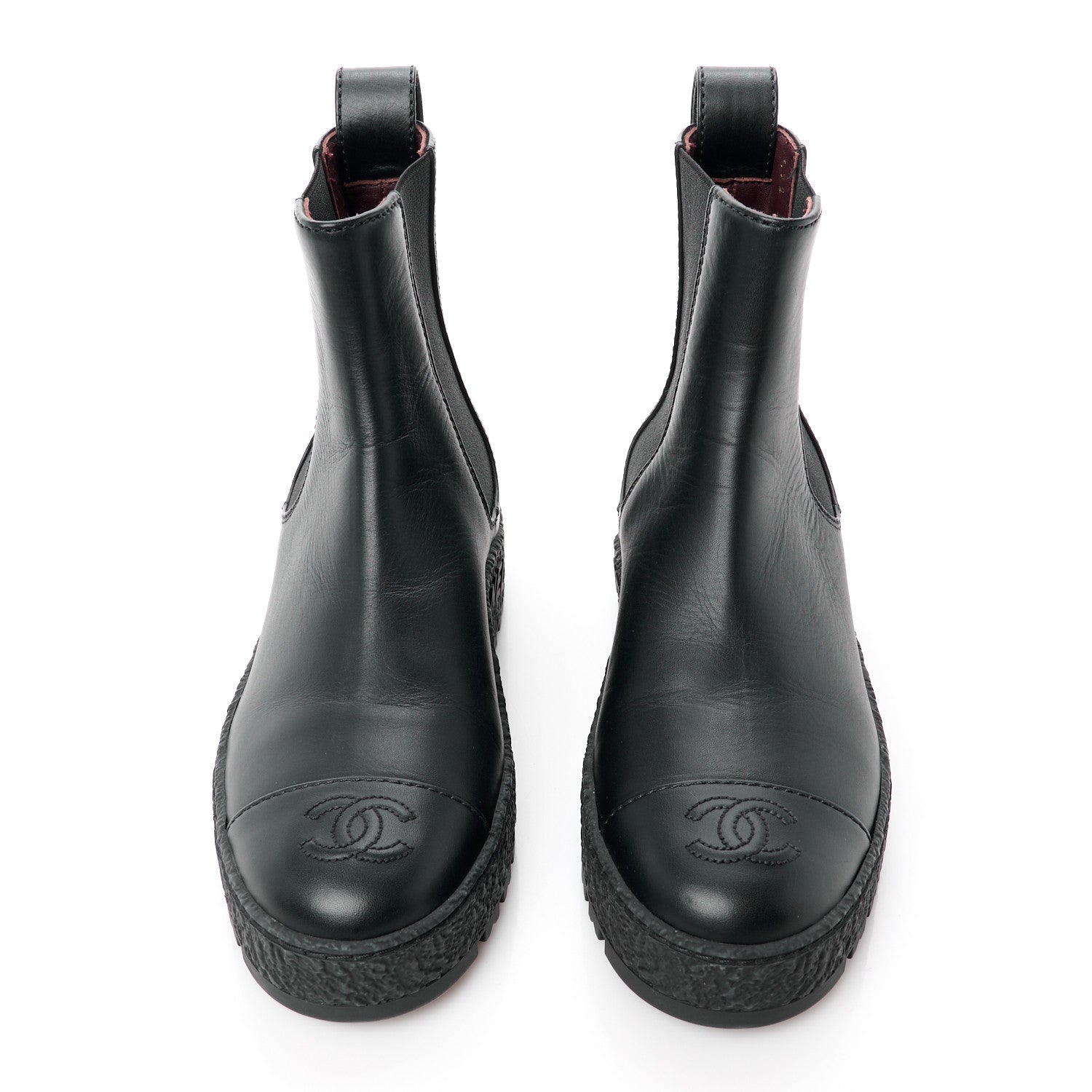 Chanel Calfskin Cap Toe CC Ankle Boots 36.5 Black 2 of 11