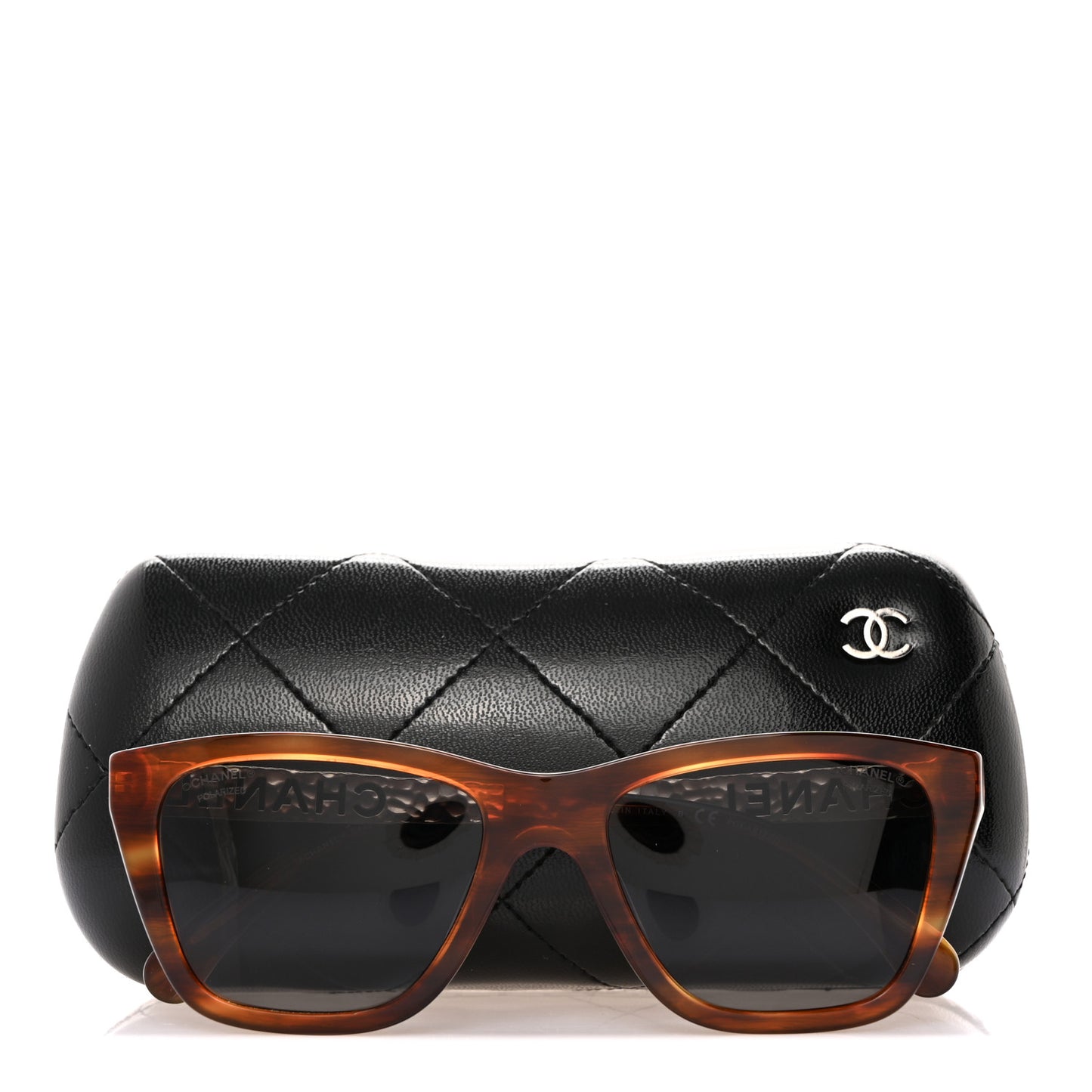 Acetate Metal Polarized Rectangle Sunglasses 5442-A Tortoise