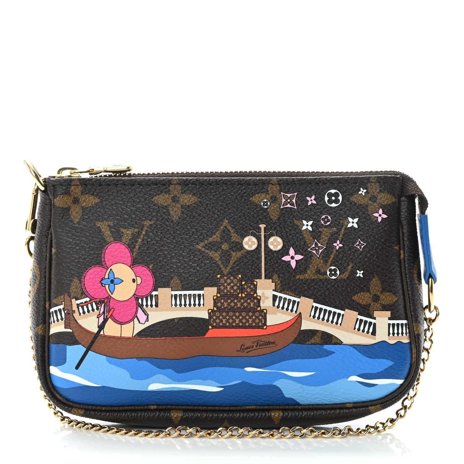 Louis Vuitton Monogram 2019 Christmas Animation Mini Venice Pochette Accessories Blue 1 of 10