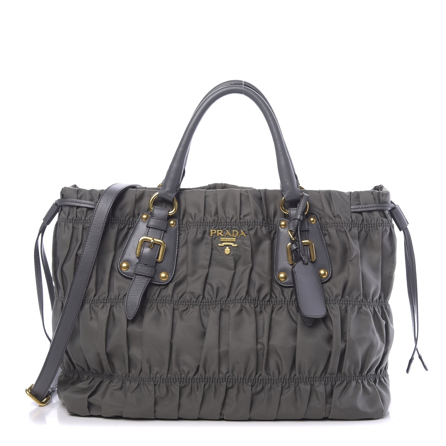 Prada Tessuto Nylon Gaufre Tote Mercurio 1 of 15
