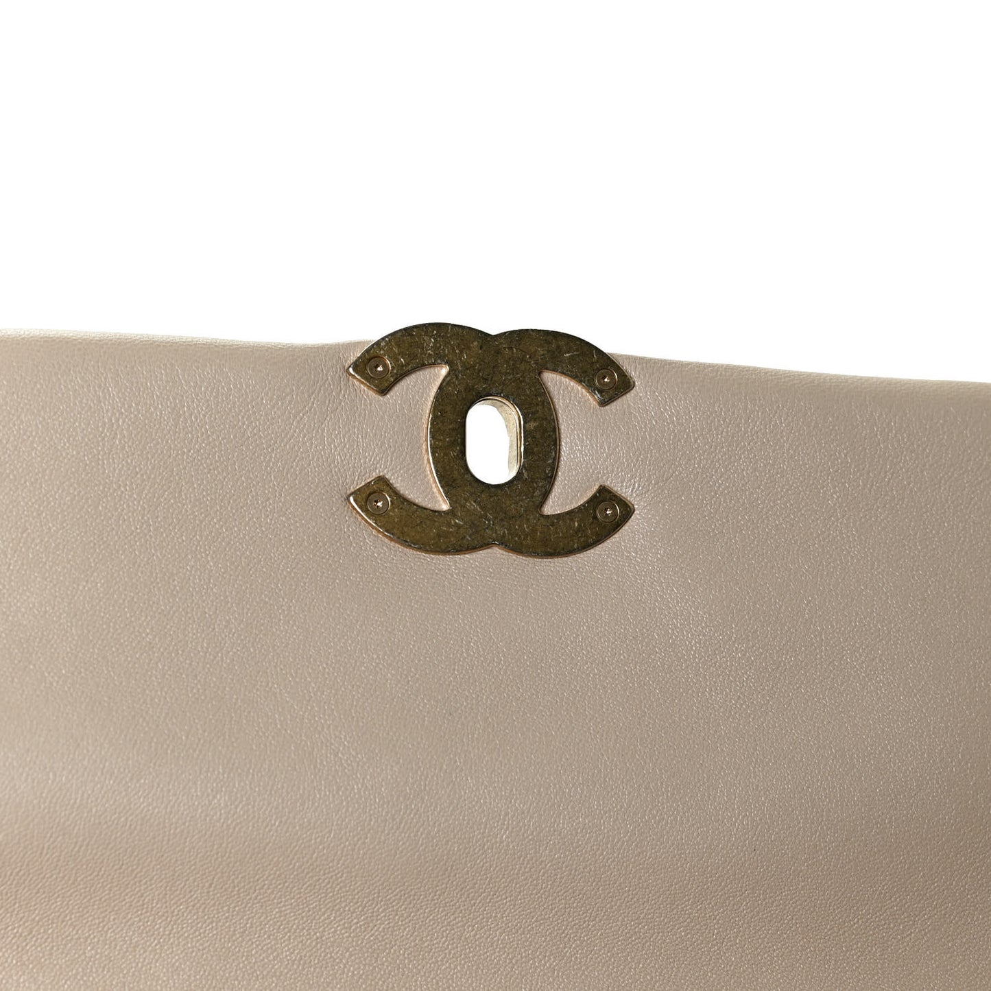 Lambskin Quilted Medium Chanel 19 Flap Light Beige