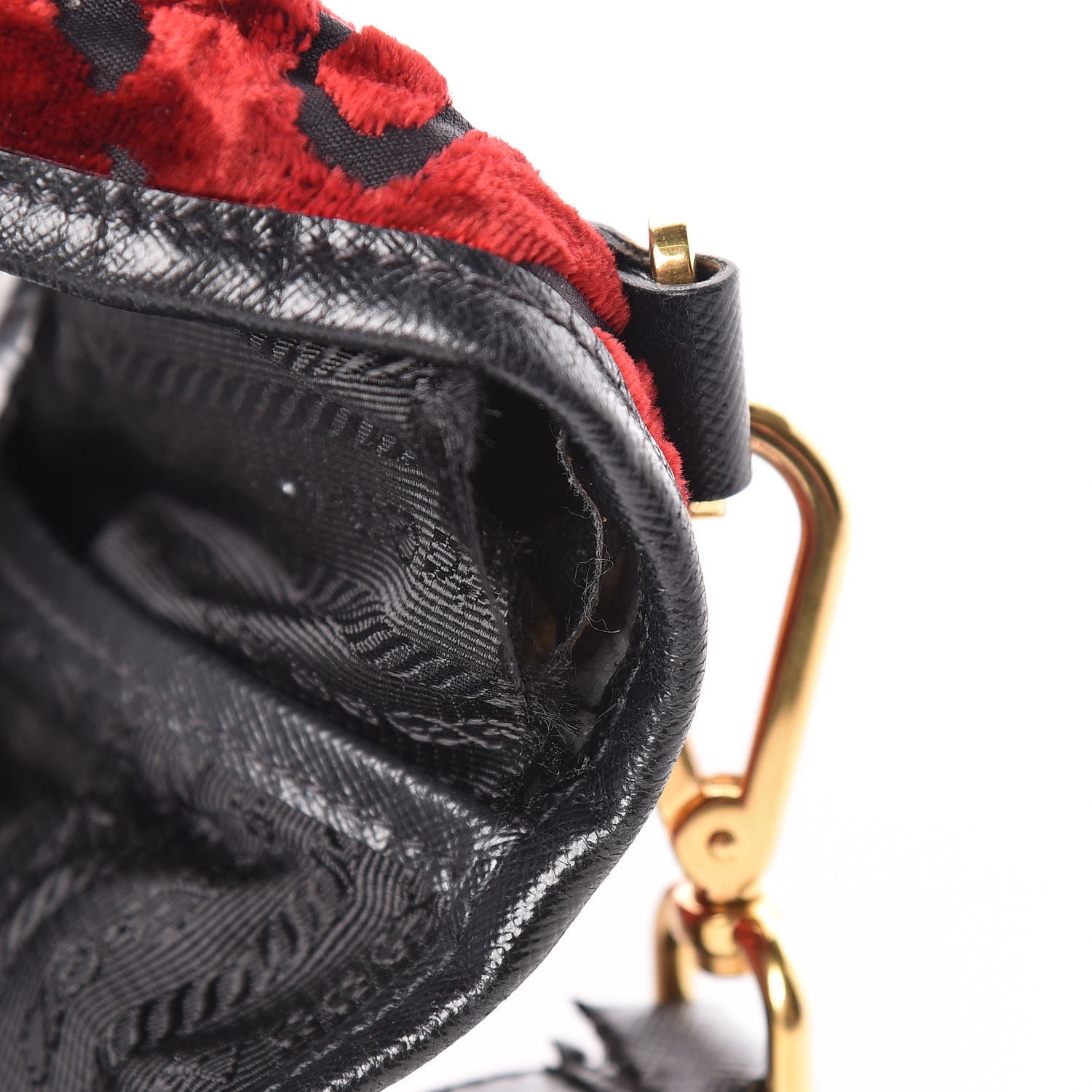 Prada Velvet Saffiano Tote Red 13 of 16