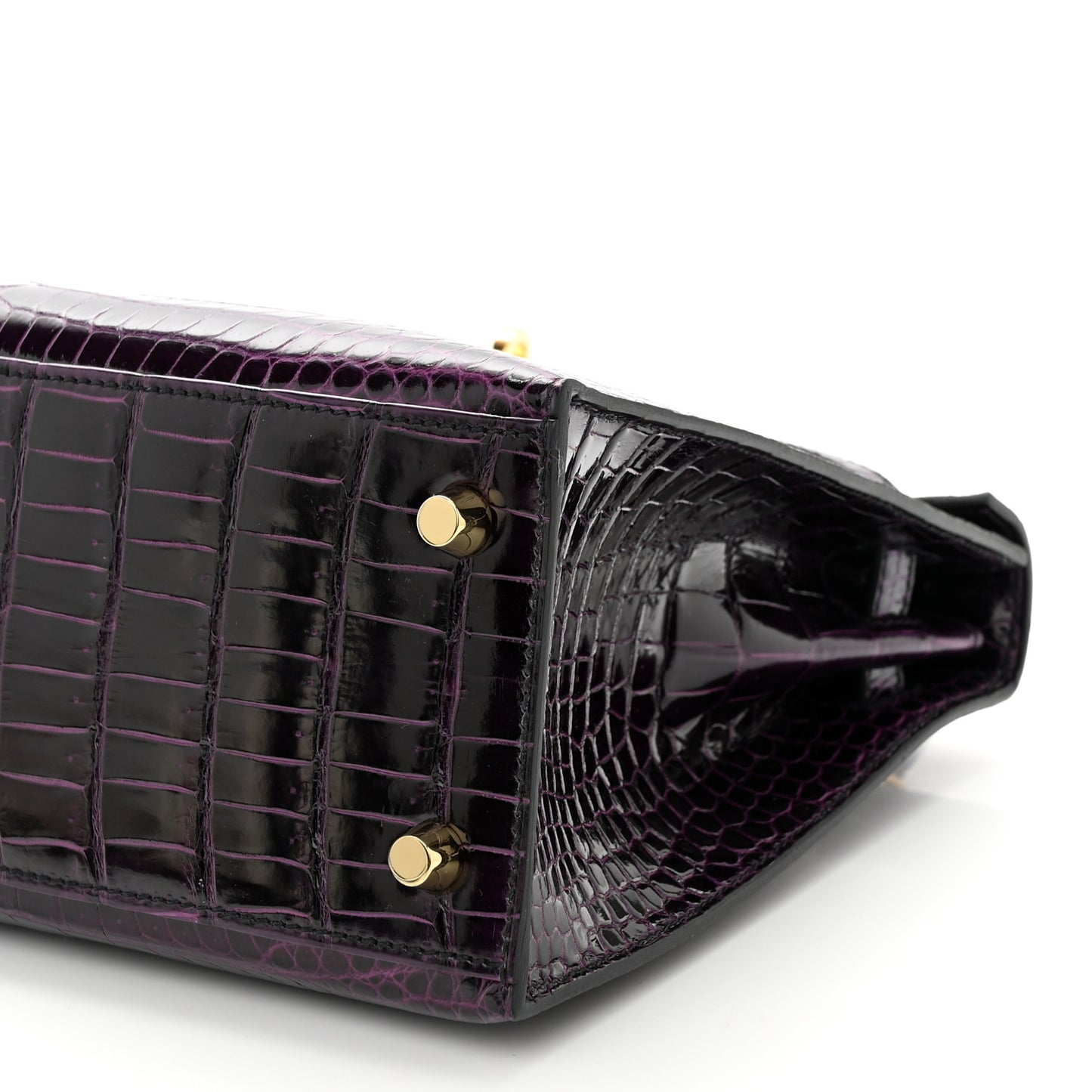 Shiny Porosus Crocodile Kelly Sellier 25 Amethyst
