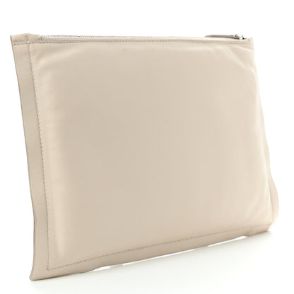 Salvatore Ferragamo Calfskin Small Viva Bow Clutch Bone 2 of 5