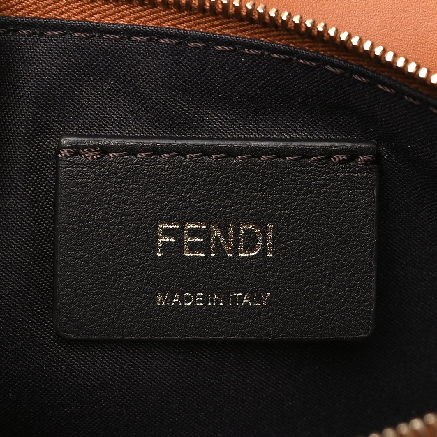 Fendi Vitello King Tamponato Logo Embossed Medium Wallet On Chain Cuoio 6 of 10