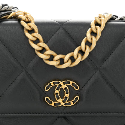 Chanel Lambskin Quilted Chanel 19 Wallet On Chain WOC Black 9 of 13