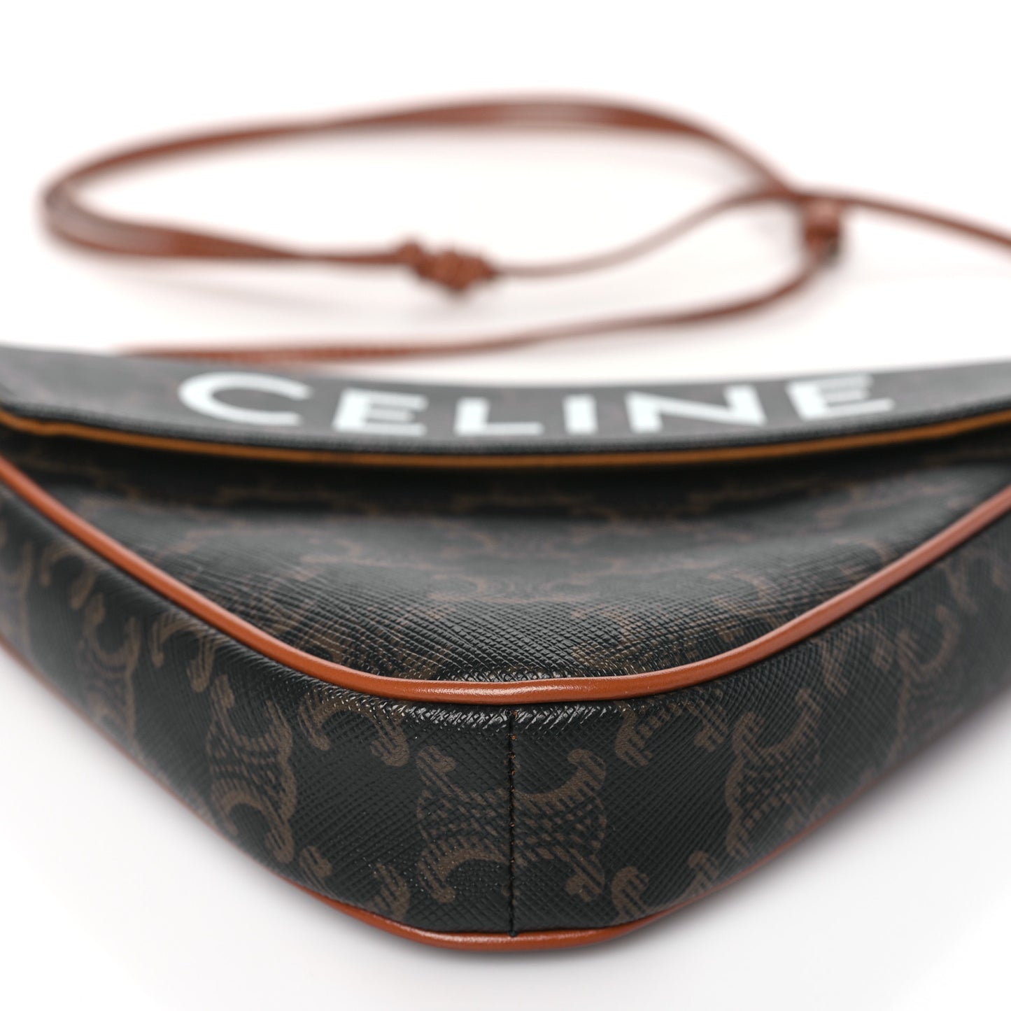 Triomphe Canvas Triangle Crossbody Bag Tan