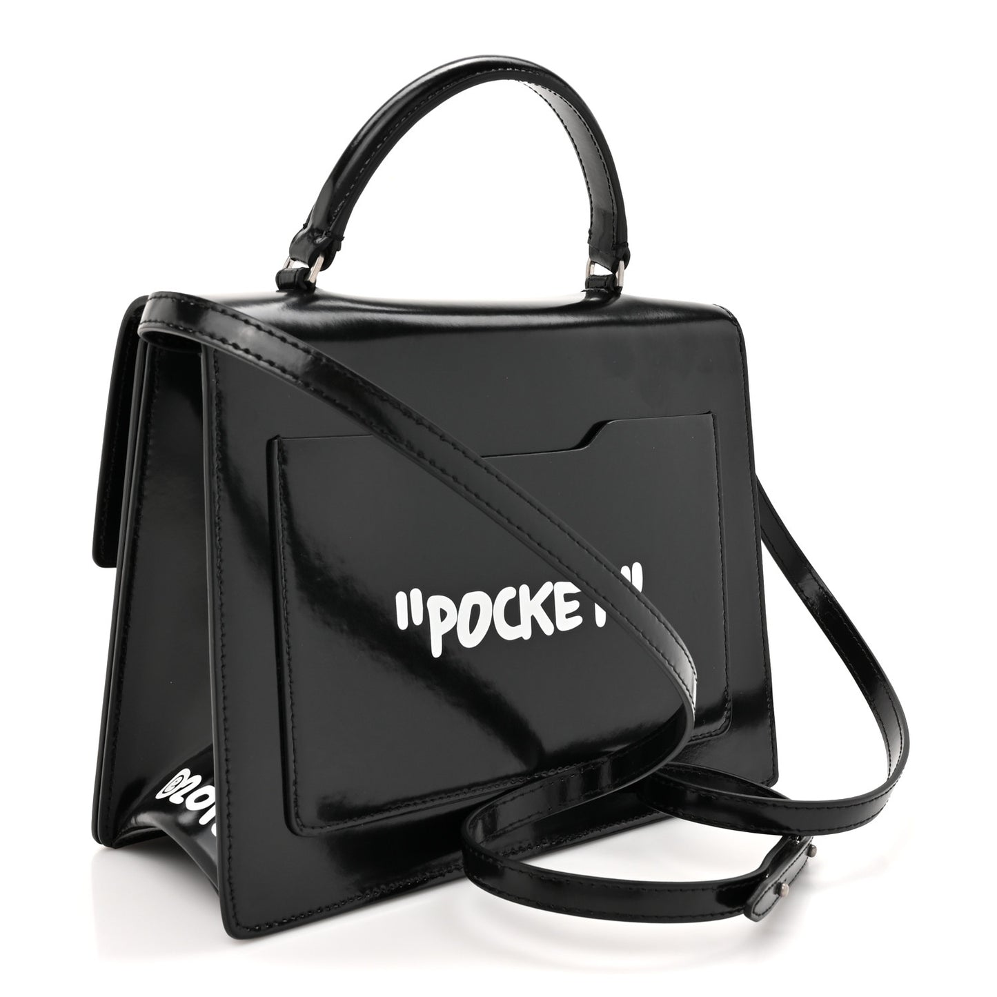 Calfskin Jitney 2.8 Not For Sale Top Handle Bag Black White