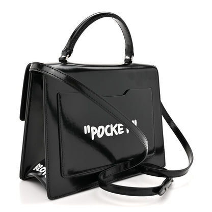 Off-White Calfskin Jitney 2.8 Not For Sale Top Handle Bag Black White 3 of 10