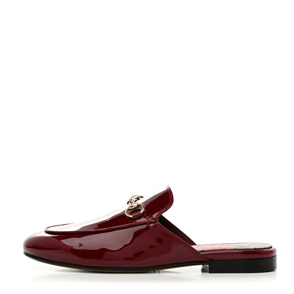 Gucci Patent Womens Princetown Slippers 36.5 Rosso Ancora 1 of 9