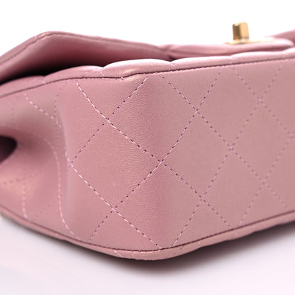 Chanel Iridescent Lambskin Quilted Mini Top Handle Rectangular Flap Pink 8 of 10