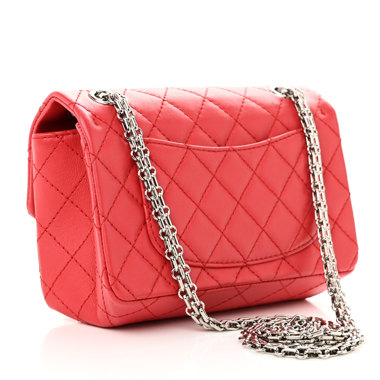 Calfskin Quilted 2.55 Reissue Mini Flap Dark Red