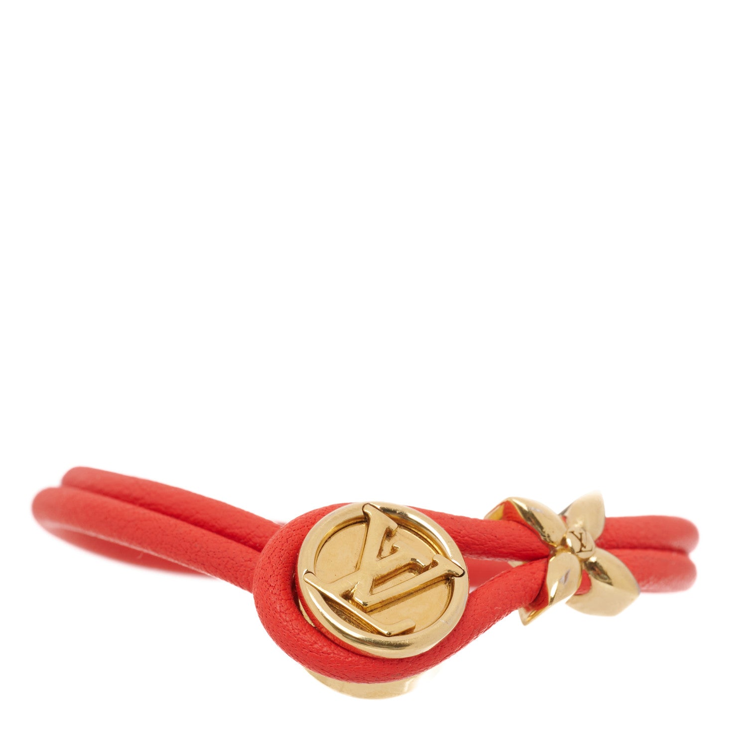 Louis Vuitton Calfskin Keep a Secret Bracelet 17 Red 1 of 3