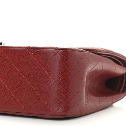 Chanel Caviar Quilted Jumbo Double Flap Dark Red 12 of 16