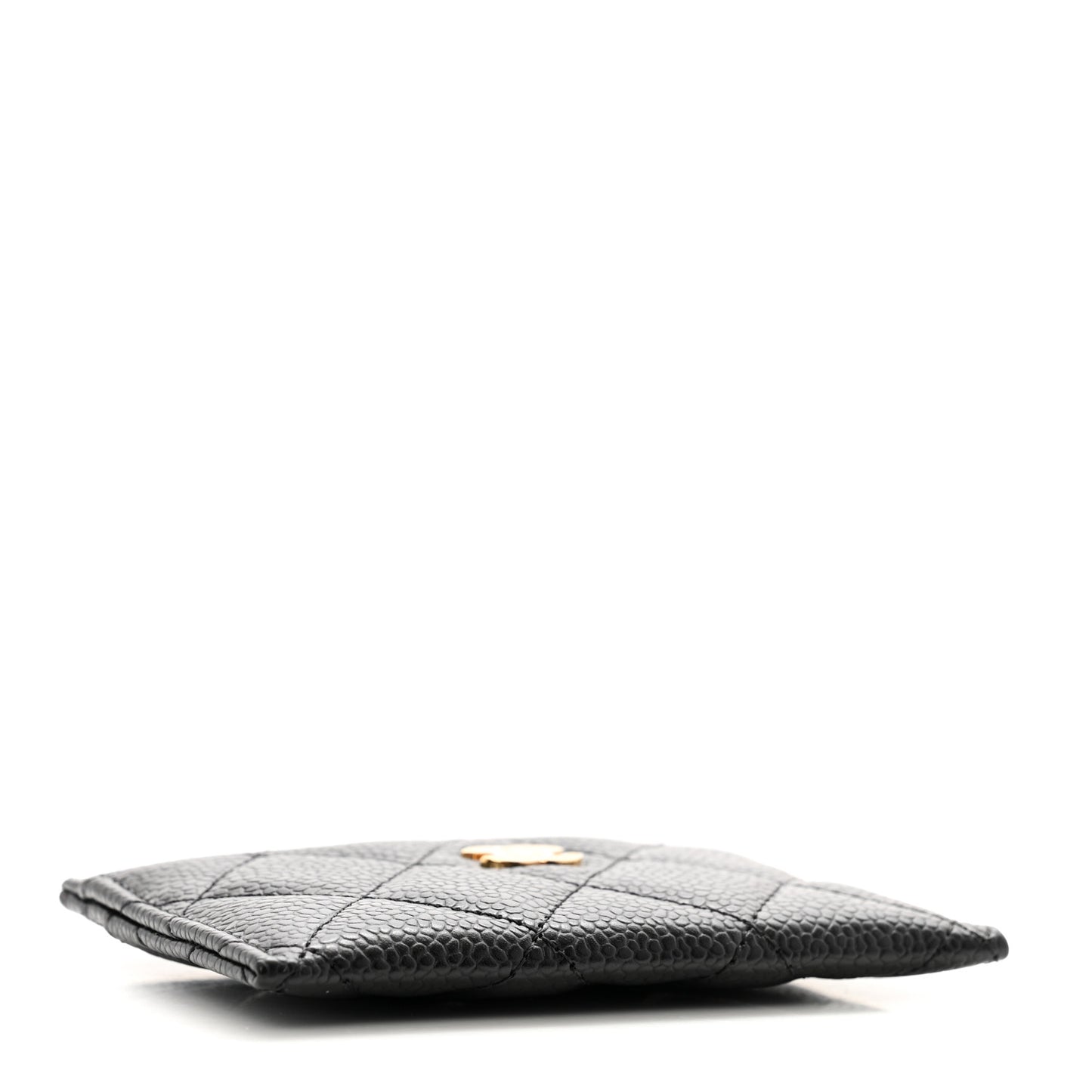 Caviar Quilted Card Holder Black
