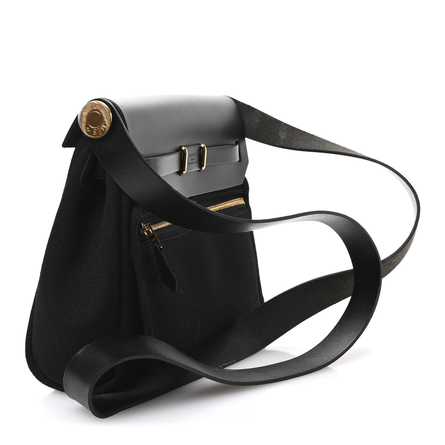 Hermes Military Toile Vache Hunter Herbag Zip Retourne 20 Black 3 of 12
