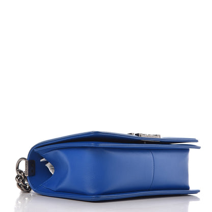 Chanel Calfskin Chevron Quilted Medium Boy Flap Bright Blue 4 of 7
