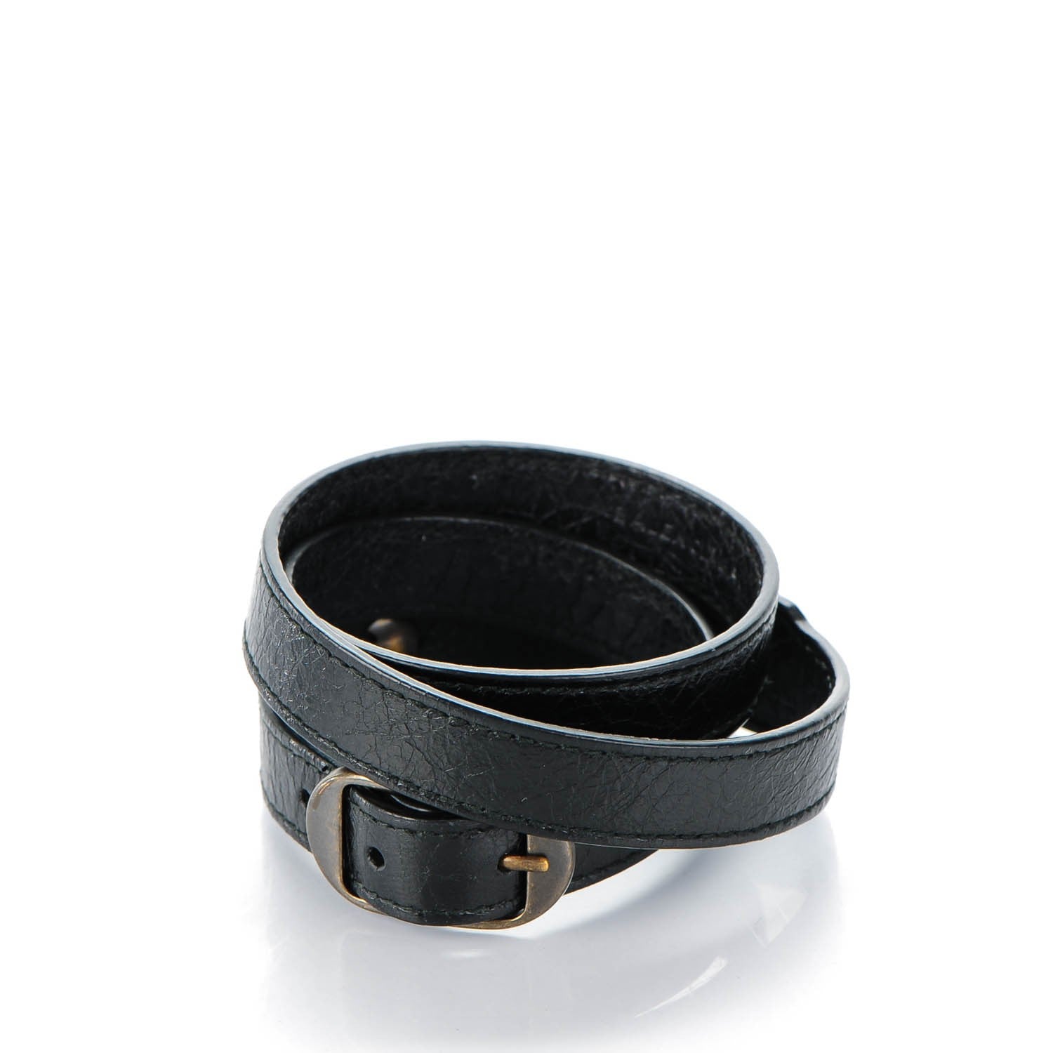 Balenciaga Agneau Arena Classic Hardware Triple Tour Bracelet S Black 3 of 6
