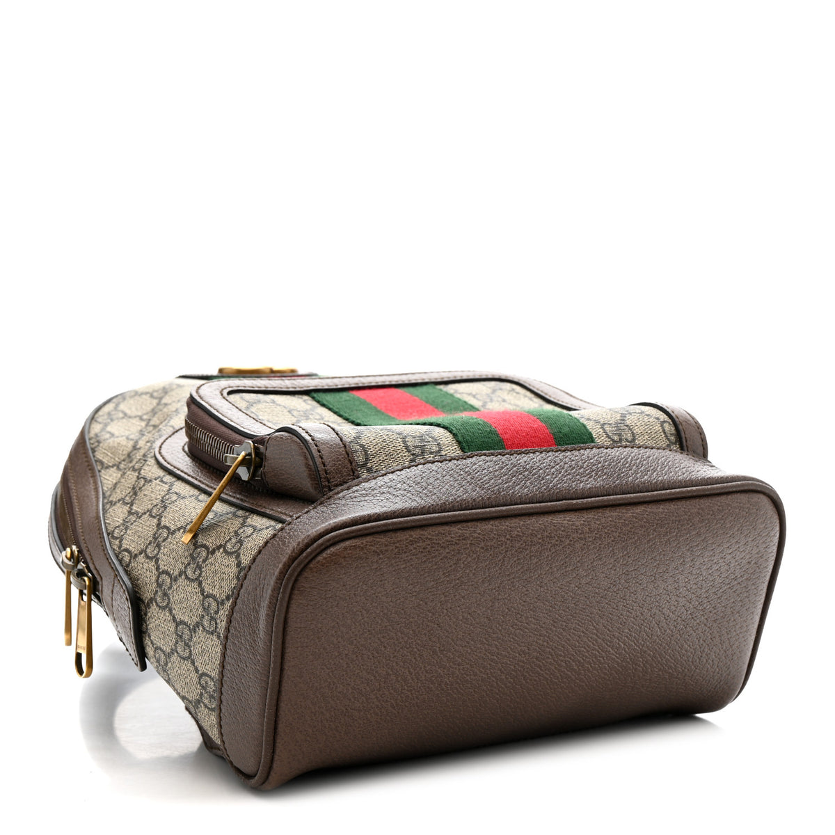 GG Supreme Ophidia Backpack canvas with texture leather trim Gucci GG Supreme Monogram Calfskin Web Small Ophidia Day  main image 2
