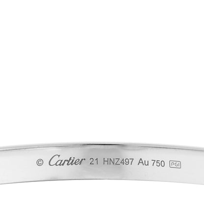 Cartier 18K White Gold LOVE Cuff Bracelet 21 3 of 4