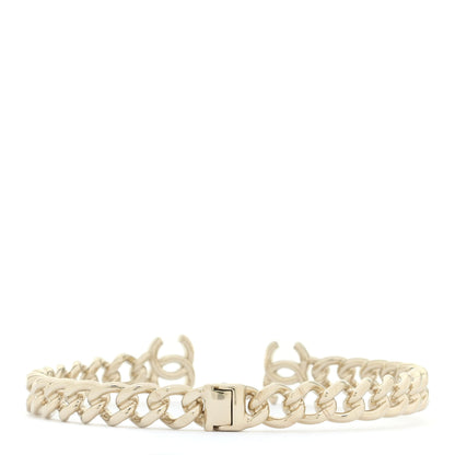 Chanel Metal CC Chain Link Choker Necklace M Gold 3 of 7