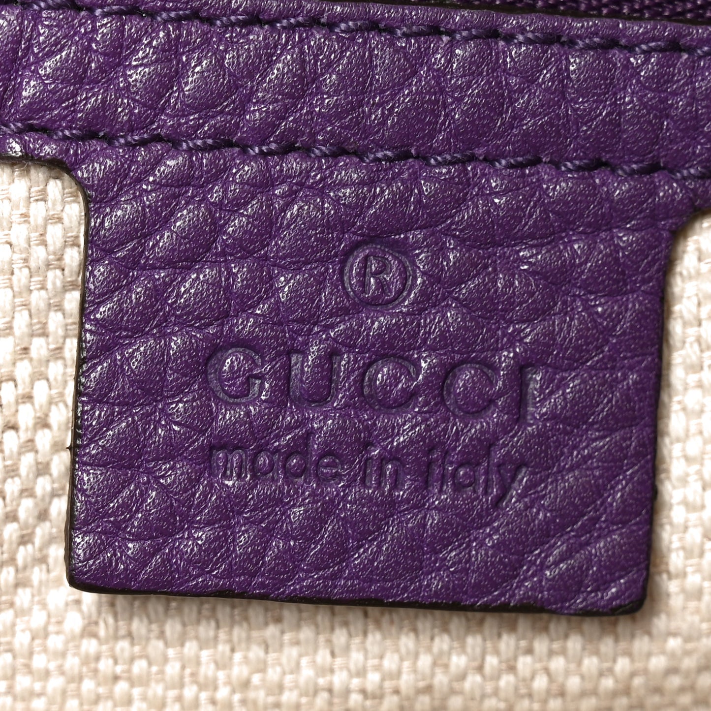 Pebbled Calfskin Large Soho Shoulder Bag Shine Purple