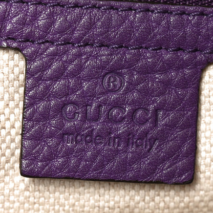Gucci Pebbled Calfskin Large Soho Shoulder Bag Shine Purple 6 of 10