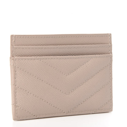 Saint Laurent Grain De Poudre Matelasse Chevron Monogram Credit Card Case Rose Poudre 2 of 7