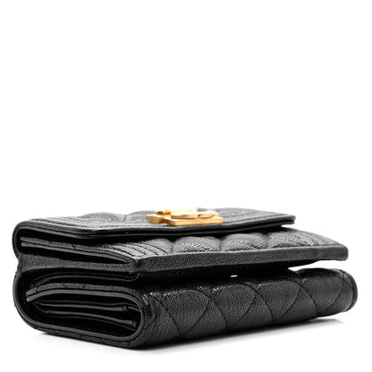 Chanel Caviar Quilted Small Boy Flap Wallet Black 4 of 7