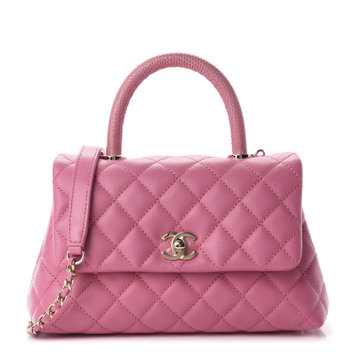 Chanel Caviar Quilted Mini Coco Handle Flap Pink 1 of 10