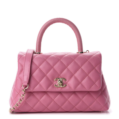 Chanel Caviar Quilted Mini Coco Handle Flap Pink 1 of 10