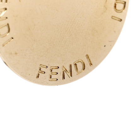Fendi Metal Crystal Charms Identification Necklace Gold 6 of 7