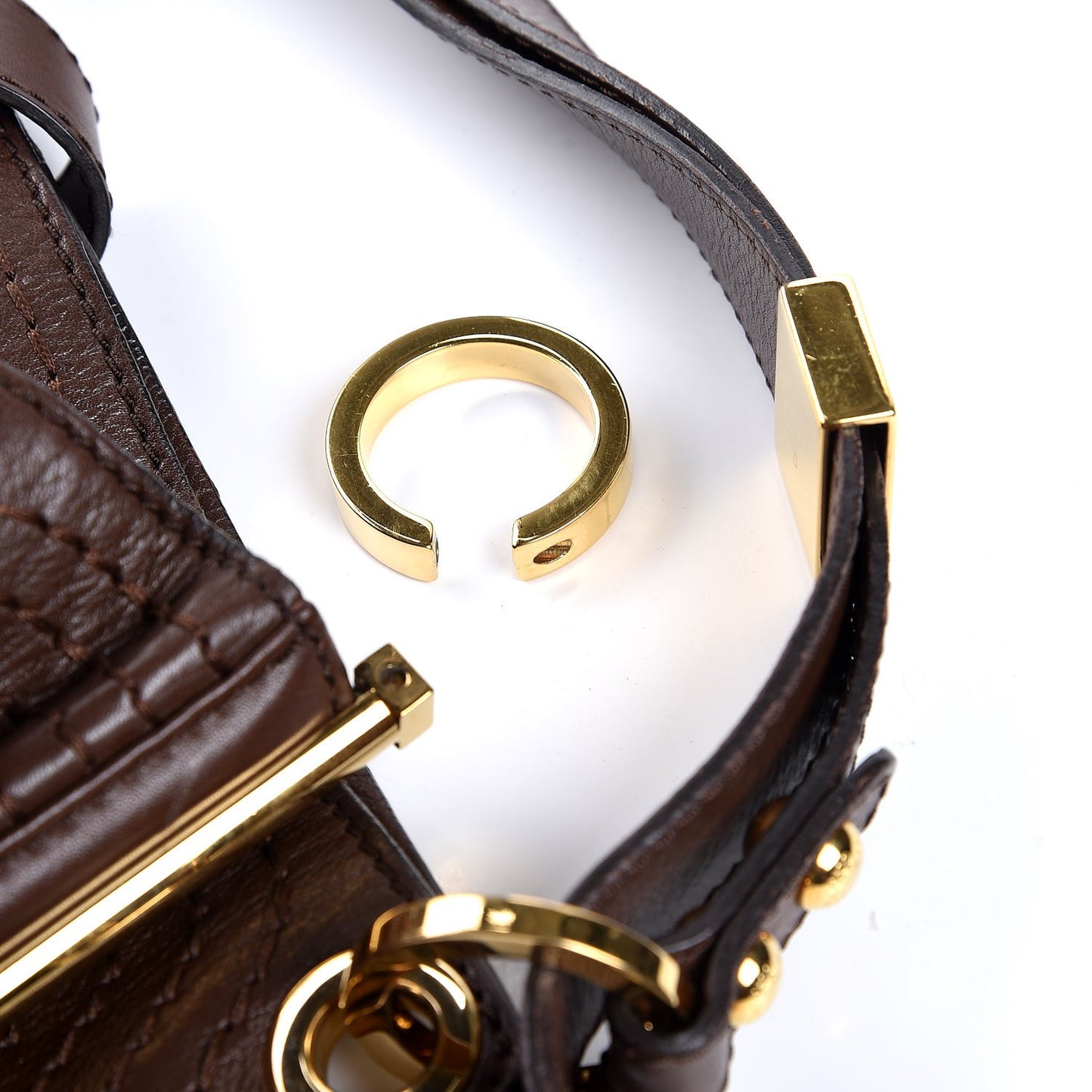 Calfskin Alex Shoulder Bag Brown