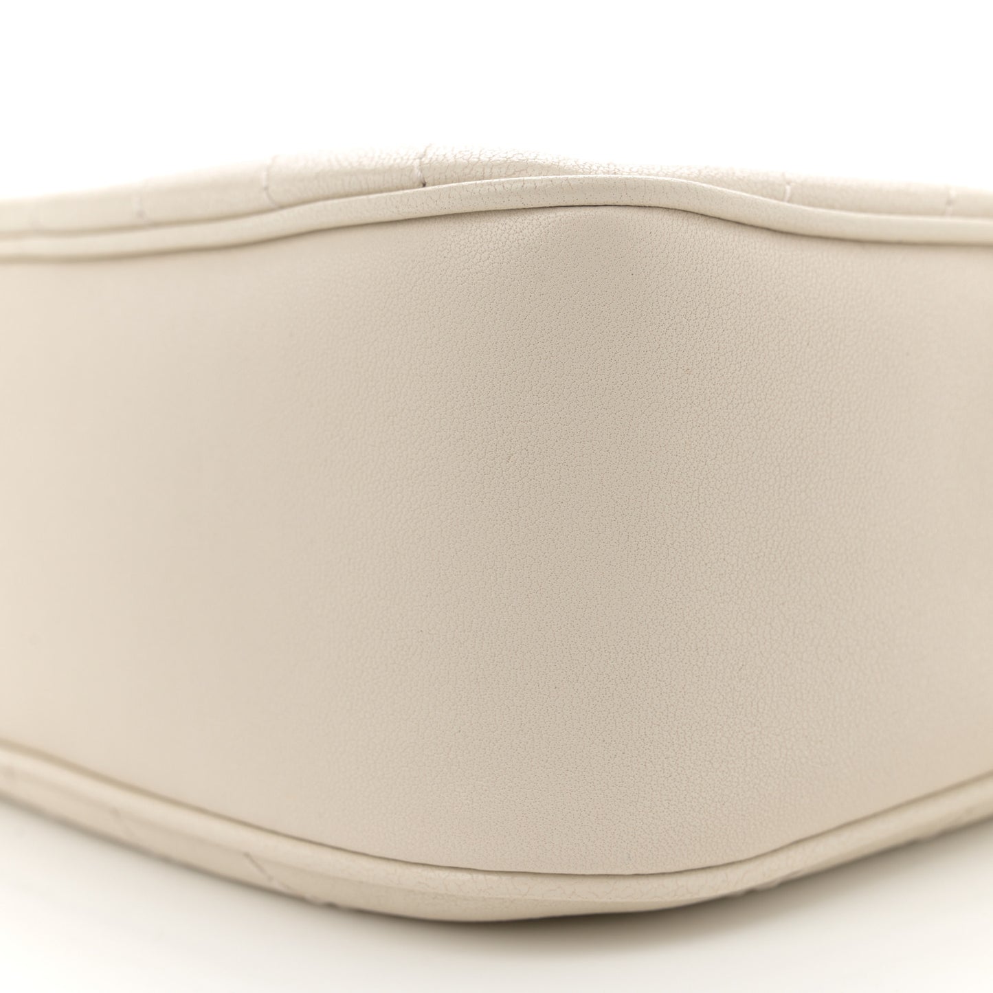 Sakai Be Green Calfskin Diagonal Stitched Small Blondie Shoulder Bag Mystic White