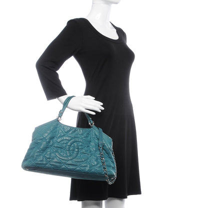 Chanel Iridescent Calfskin Quilted Small Sea Hit Tote Blue 2 of 13