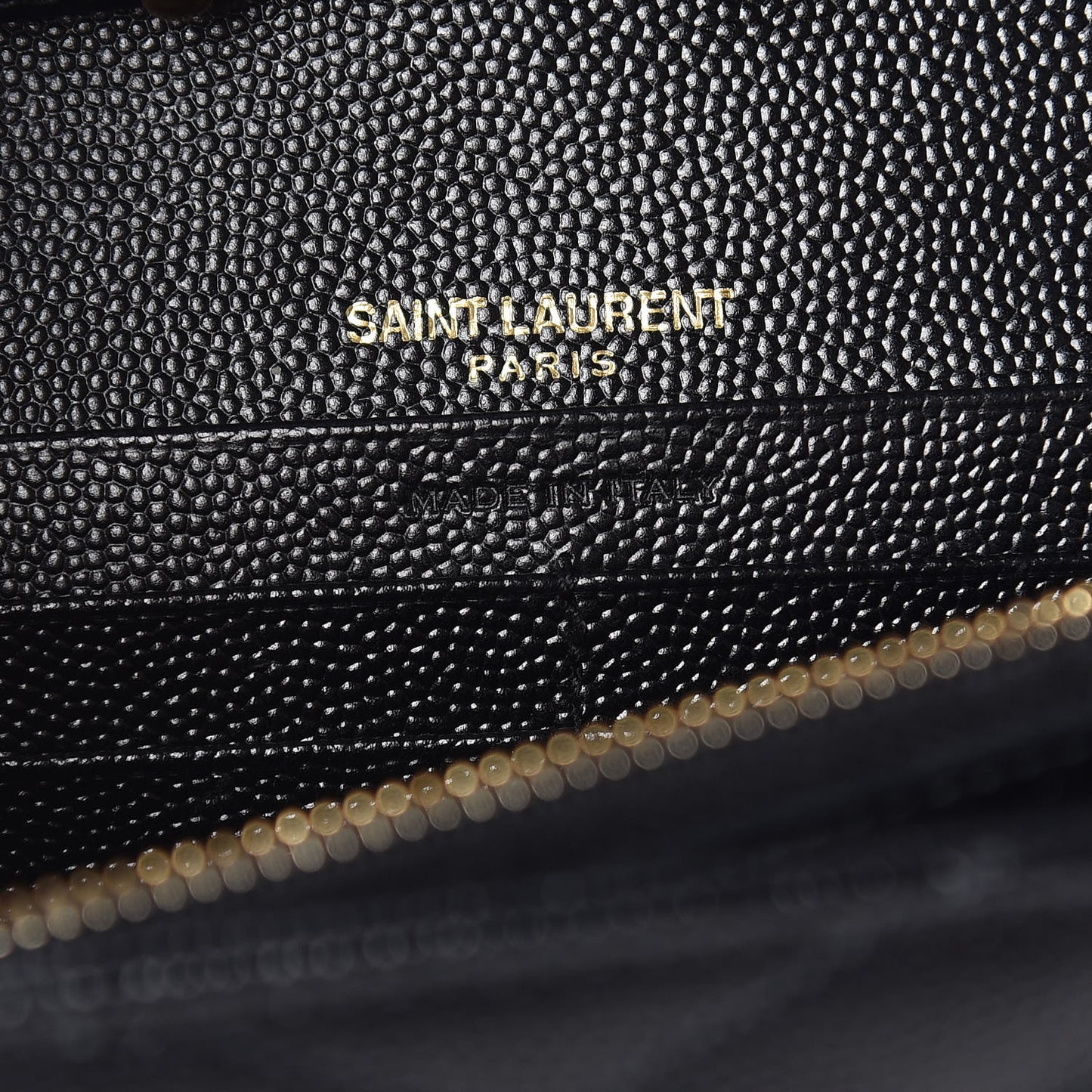 Grain De Poudre Matelasse Chevron Monogram Chain Wallet Black