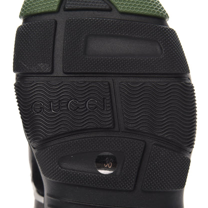 Gucci Mesh Fabric Tinsel Sport Sandals 36 Black Silver Green 7 of 8