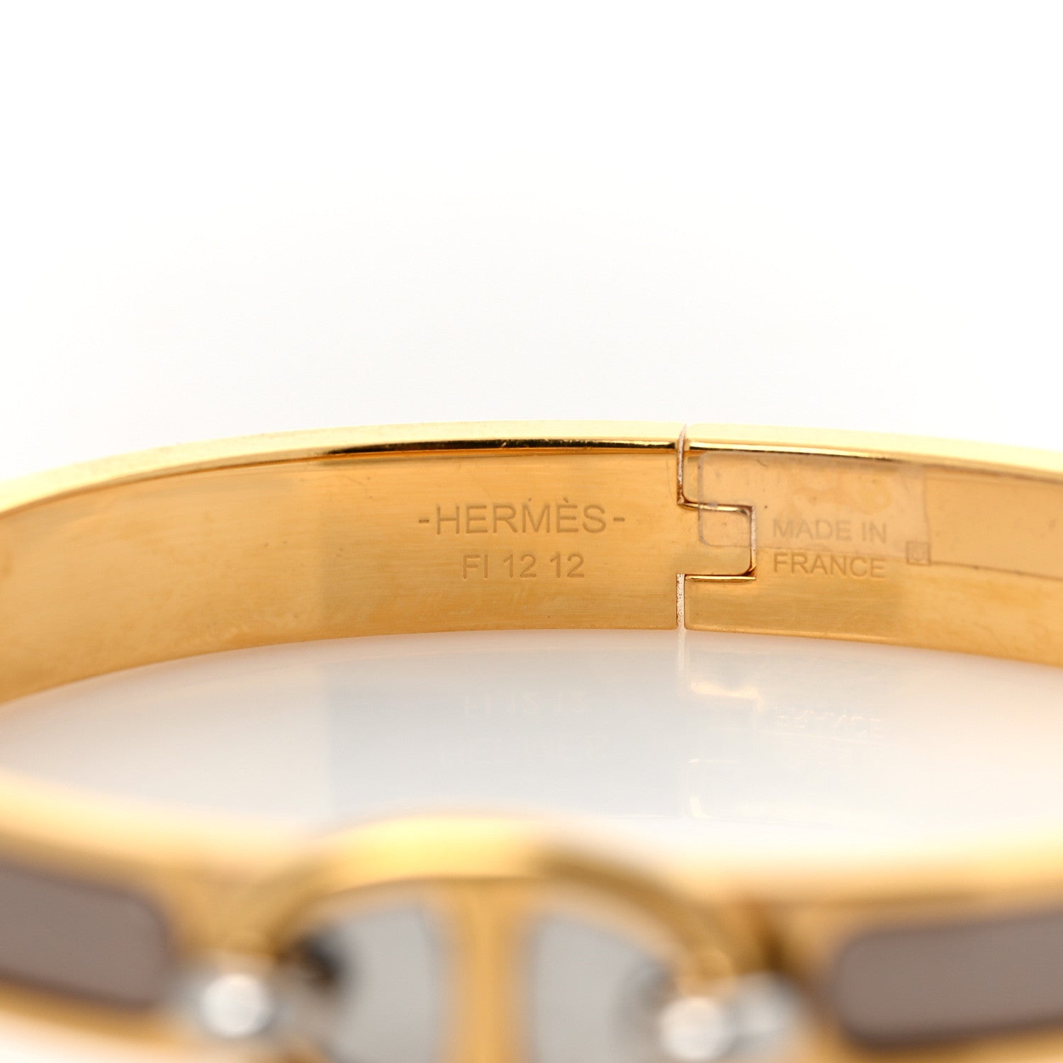 Hermes Enamel Mini Clic Chaine d'Ancre Bracelet GM Marron Glace 4 of 5