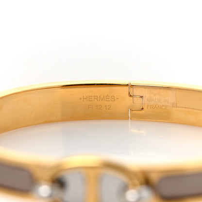 Hermes Enamel Mini Clic Chaine d'Ancre Bracelet GM Marron Glace 4 of 5