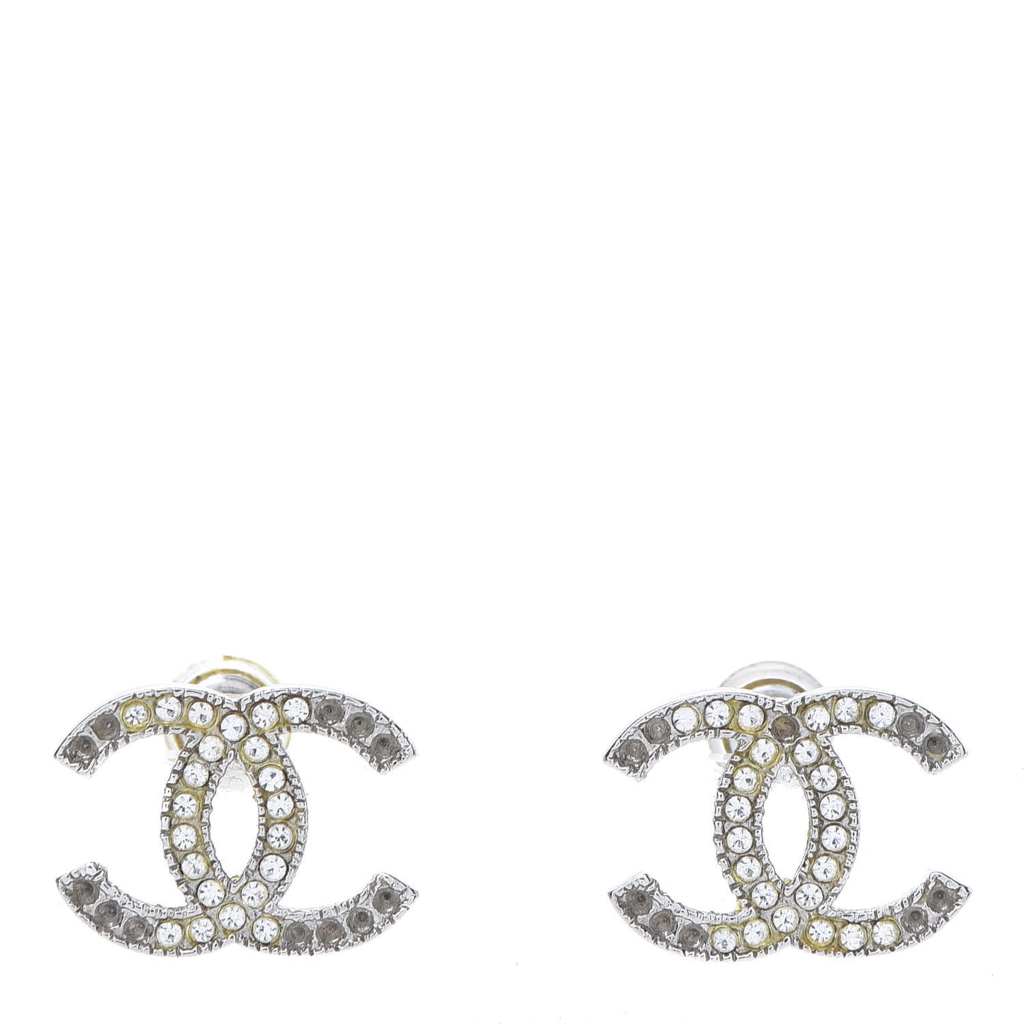 Crystal CC Earrings Silver