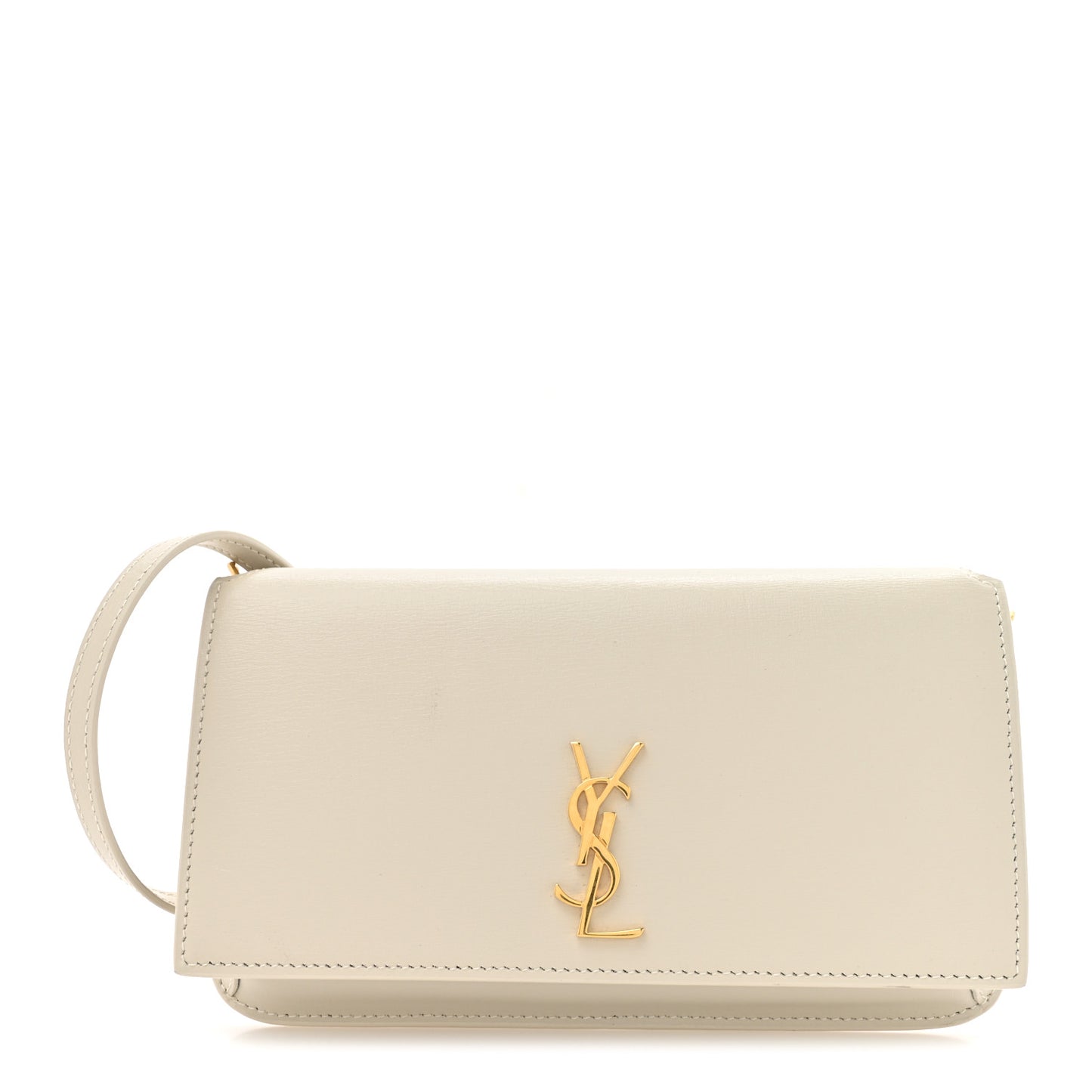 Smooth Calfskin Monogram Phone Holder Crossbody Crema Soft