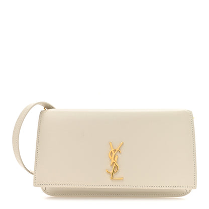 Saint Laurent Smooth Calfskin Monogram Phone Holder Crossbody Crema Soft 1 of 10