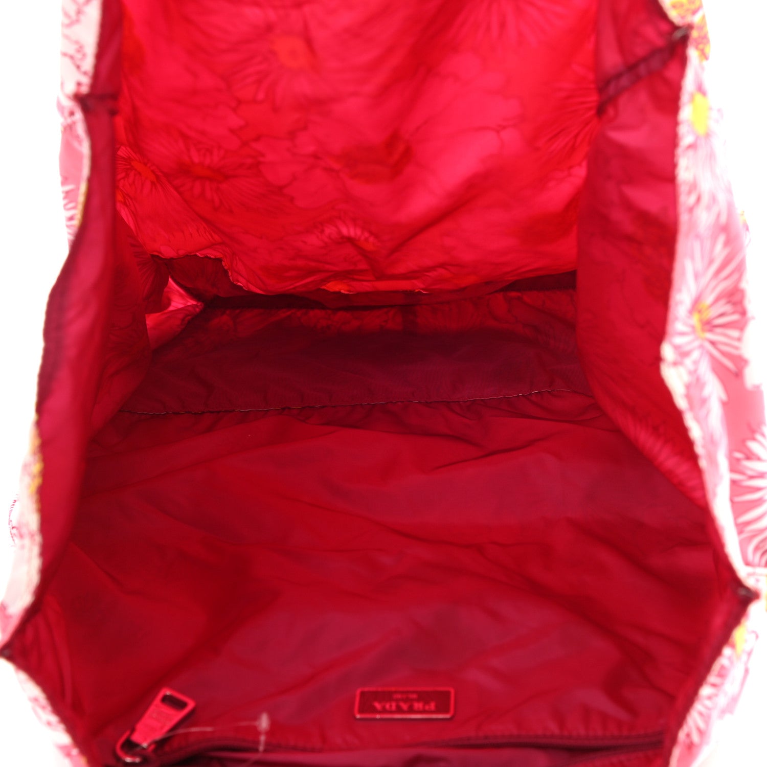 Prada Tessuto Nylon Floral Print BYOBag Shopping Tote Fuxia 8 of 13