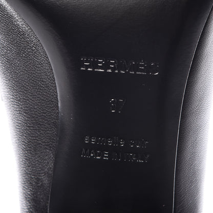 Hermes Goatskin Paradis Mules 37 Black 8 of 10