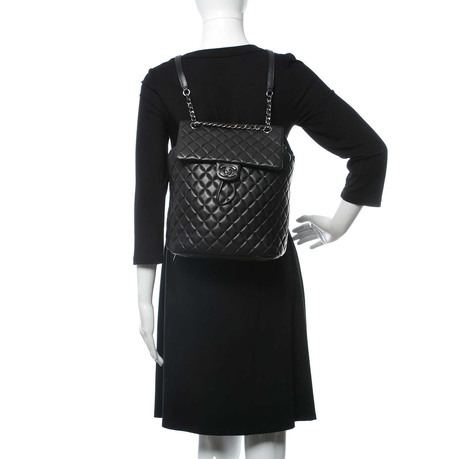 Chanel Lambskin Quilted Large Urban Spirit Backpack Black 2 of 10
