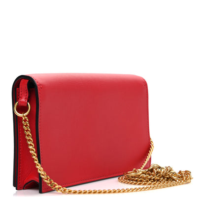Valentino Garavani Calfskin Love Lab Go Logo Chain Pouch Rouge Pur 2 of 8