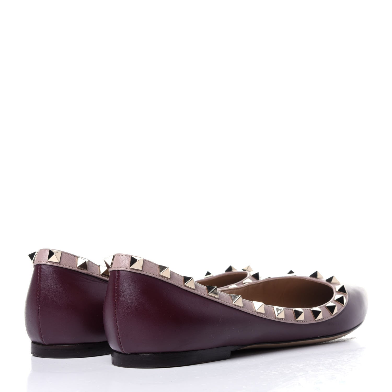Valentino Garavani Nappa Rockstud Ballerina Flats 39 Rubin Poudre 4 of 9