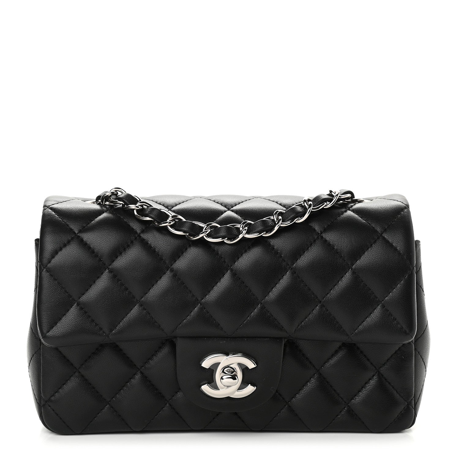 Chanel Lambskin Quilted Mini Rectangular Flap Black 1 of 9