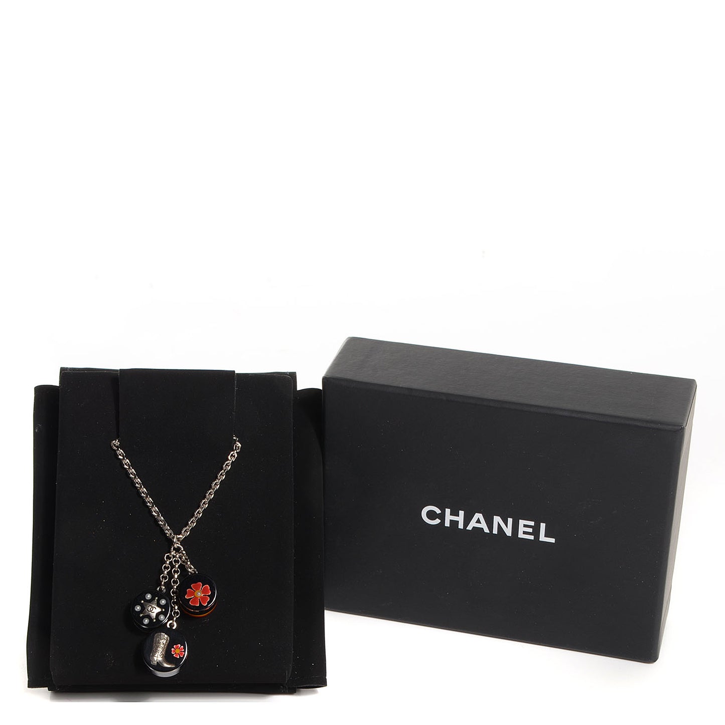 Pearl Resin CC Paris Dallas Necklace Silver