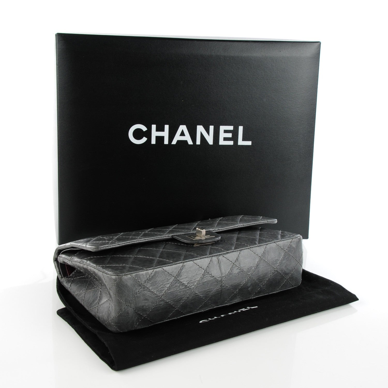 Chanel Aged Calfskin Quilted 50th Anniversary 2.55 Reissue 226 Flap Grey 4 of 8